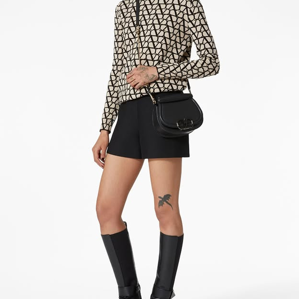Valentino VLogo Grainy Flap Tote - Image 2