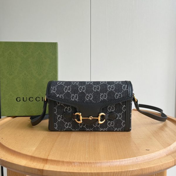 Gucci Horsebit 1955 Canva&Leather Shoulder Bag