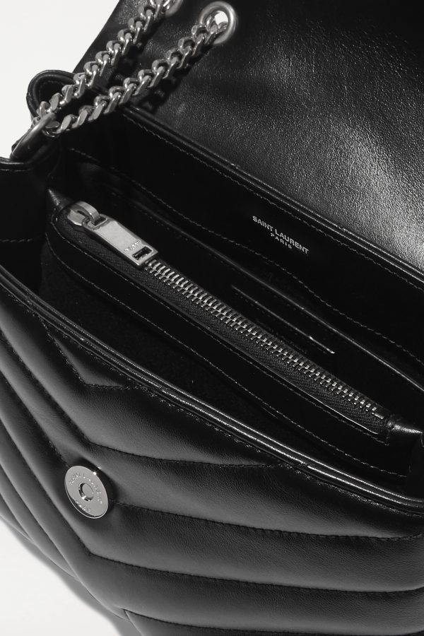 SAINT LAURENT Loulou small quilted leather shoulder bag black