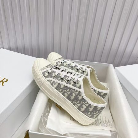 Dior Walk'n'Dior Sneaker Stone Gray Oblique Embroidered Cotton - Image 6