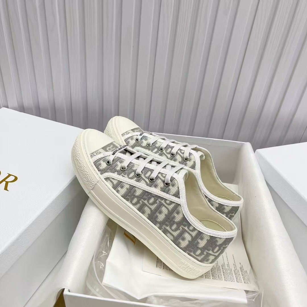 Dior Walk'n'Dior Sneaker Stone Gray Oblique Embroidered Cotton - Image 6