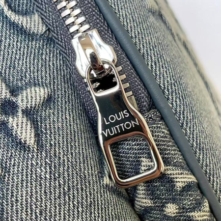 LV Montsouris Monogram Denim Backpack Mirror Version 10A - Image 6
