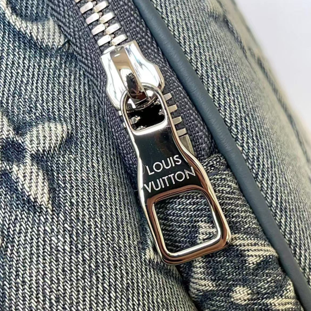LV Montsouris Monogram Denim Backpack Mirror Version 10A - Image 6