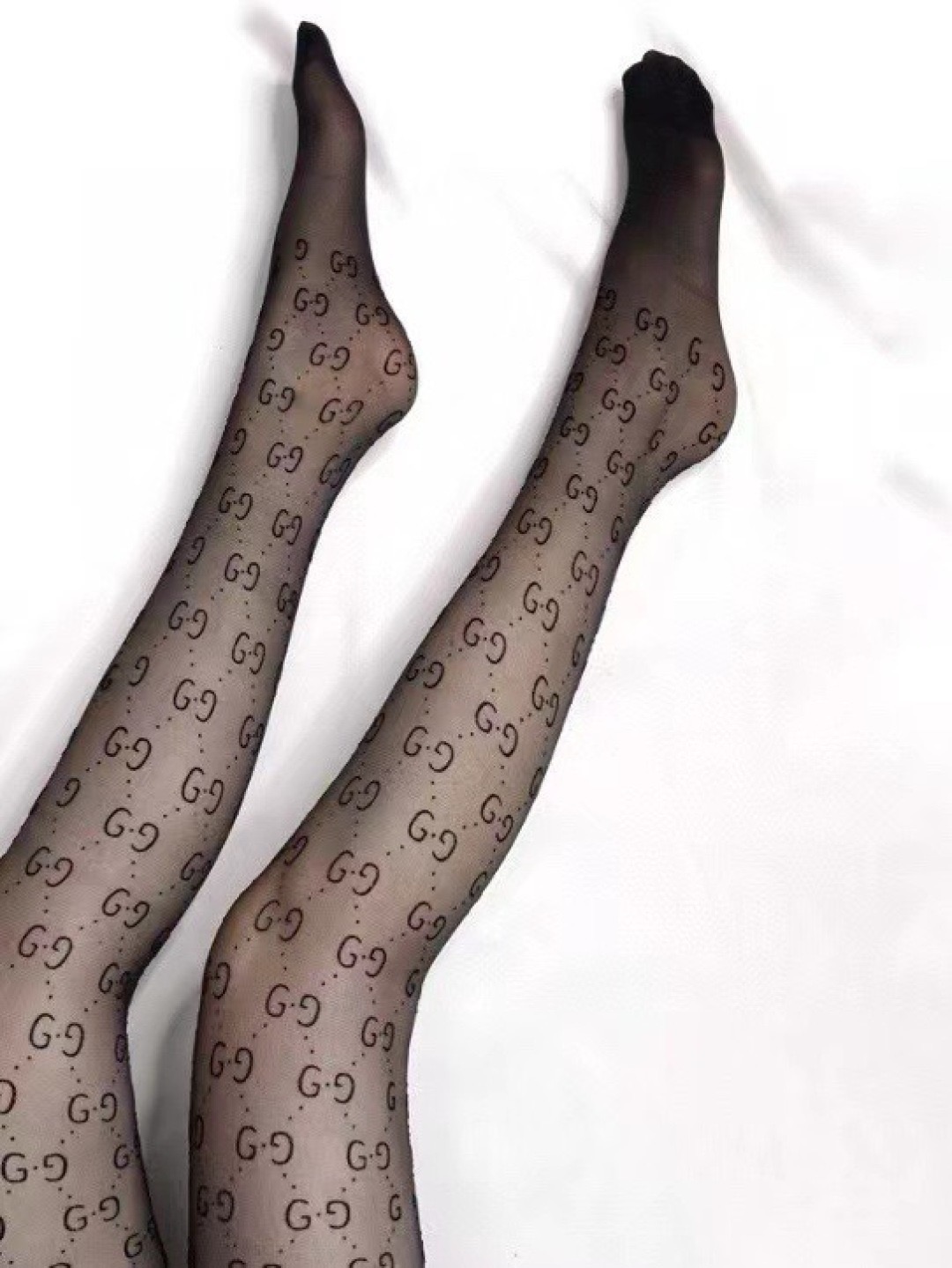 Gucci Classic Flocked GG Monogram Stockings - Image 1