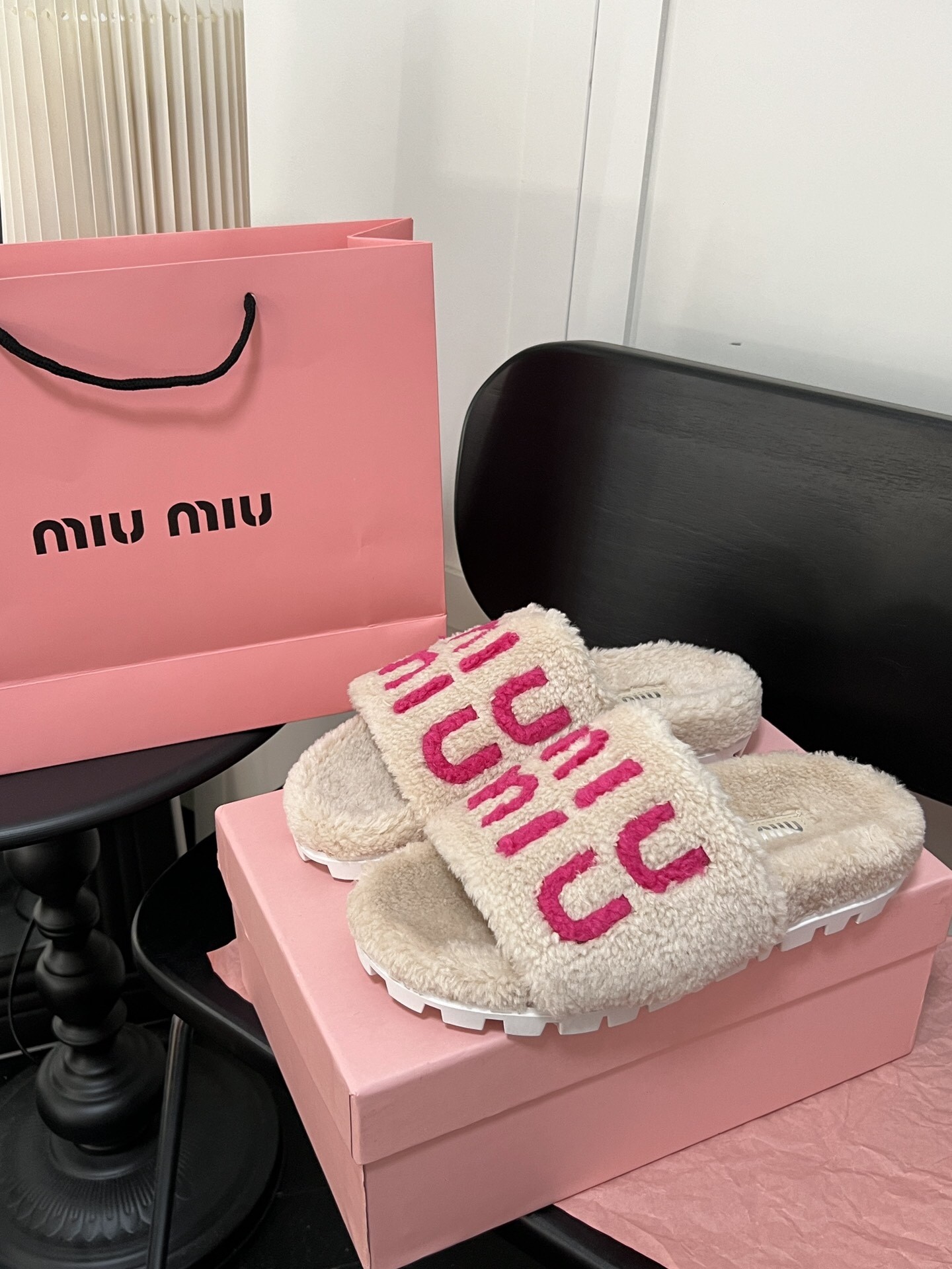 MiuMiu Fall/Winter Fuzzy Boots - Image 1