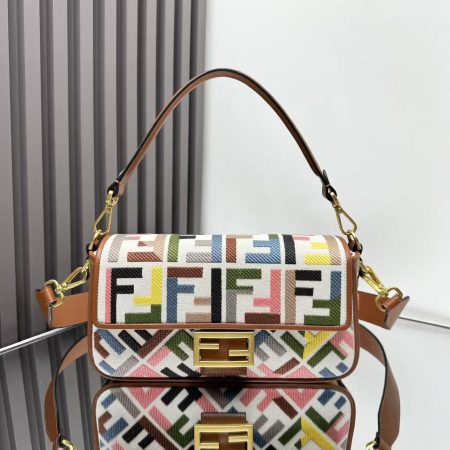 Fendi Baguette Multicolour Canvas Bag