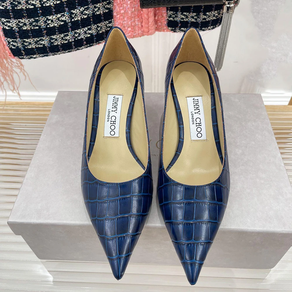 Jimmy Choo Classic Stone Print Heels - Image 2