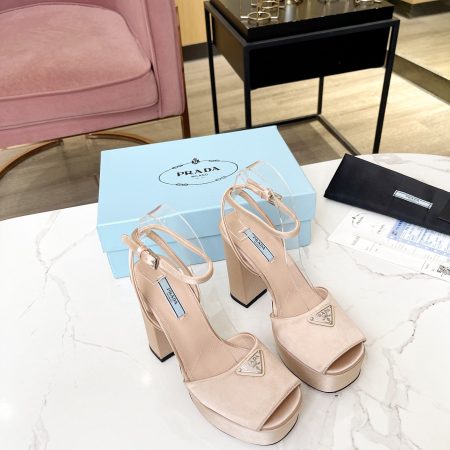 Prada Buckle Square-Heel Sandals - Image 7