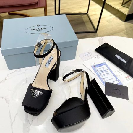 Prada Buckle Square-Heel Sandals - Image 8