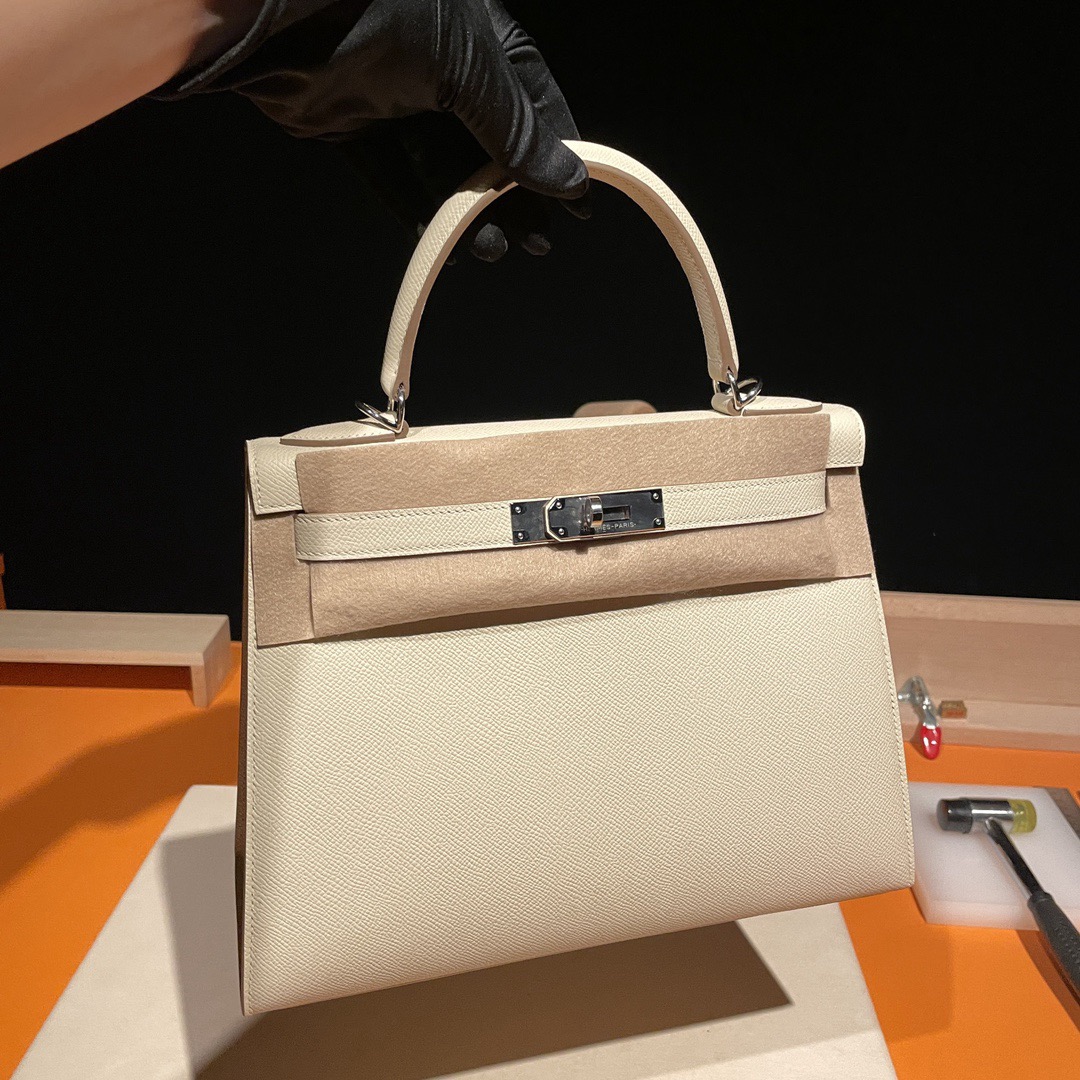 Hermès Kelly Sellier Nata Epsom Gold Hardware Leather Bag - 10A Mirror Version - Image 5