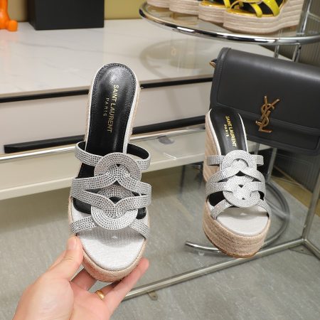 YSL Braided Wedge Sandals - Image 5