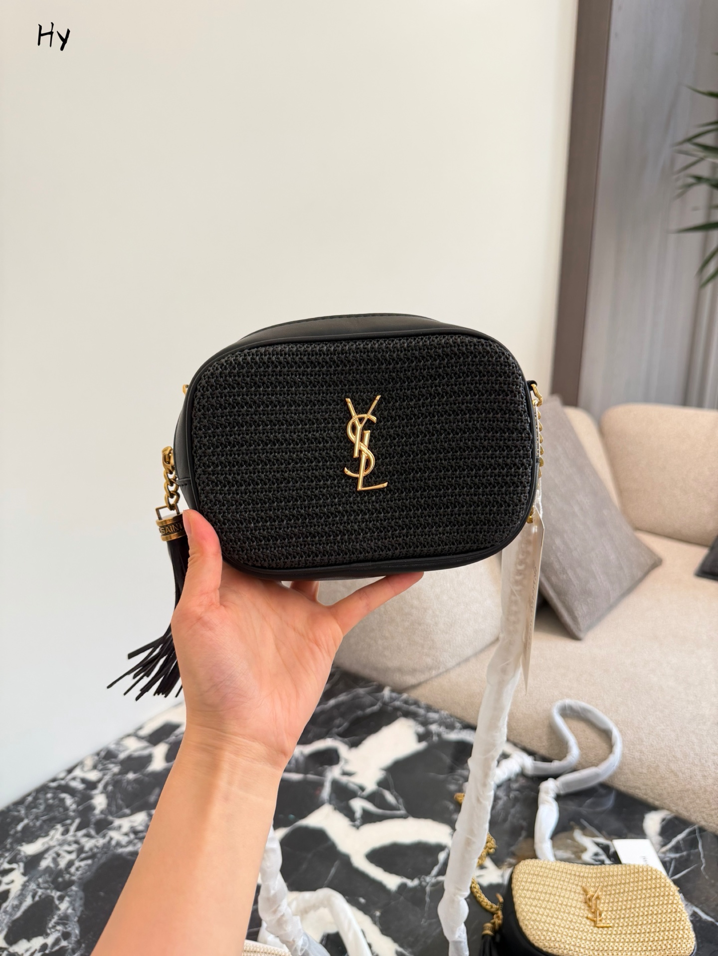 Saint Laurent Raffia Lou Camera Bag - Image 2