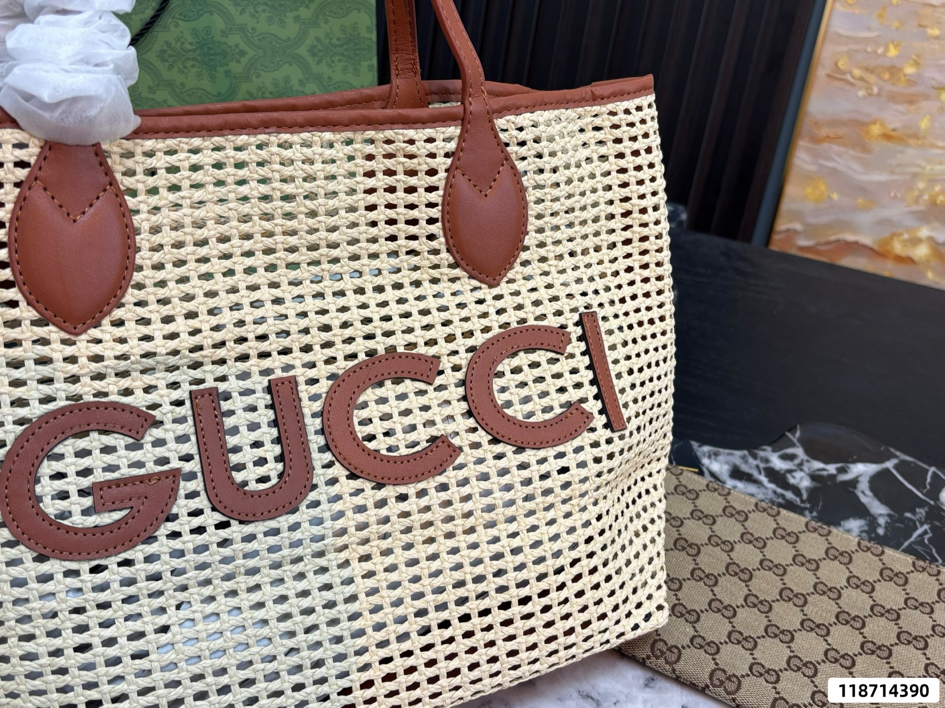 Gucci Straw Bag - Image 4