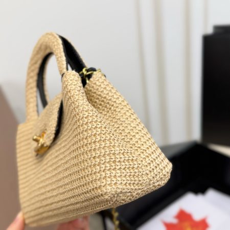Chanel Braided Raffia Nano Kelly Flap Bag - Image 3