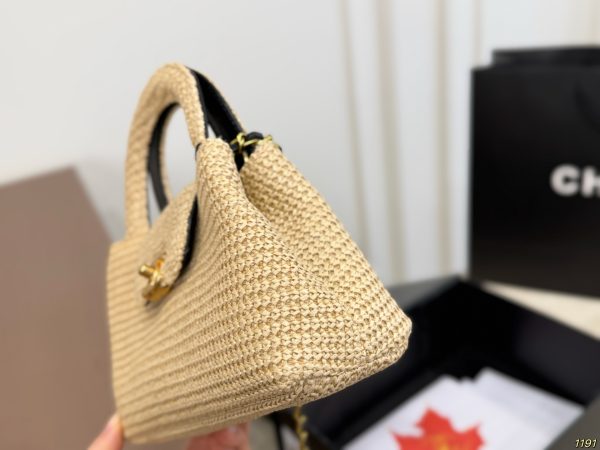 Chanel Braided Raffia Nano Kelly Flap Bag