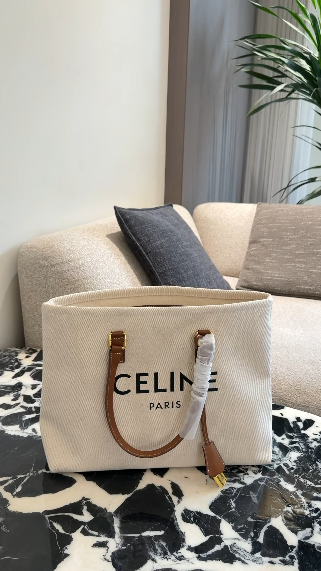 Celine Denim Canvas Tote Bag - Image 2