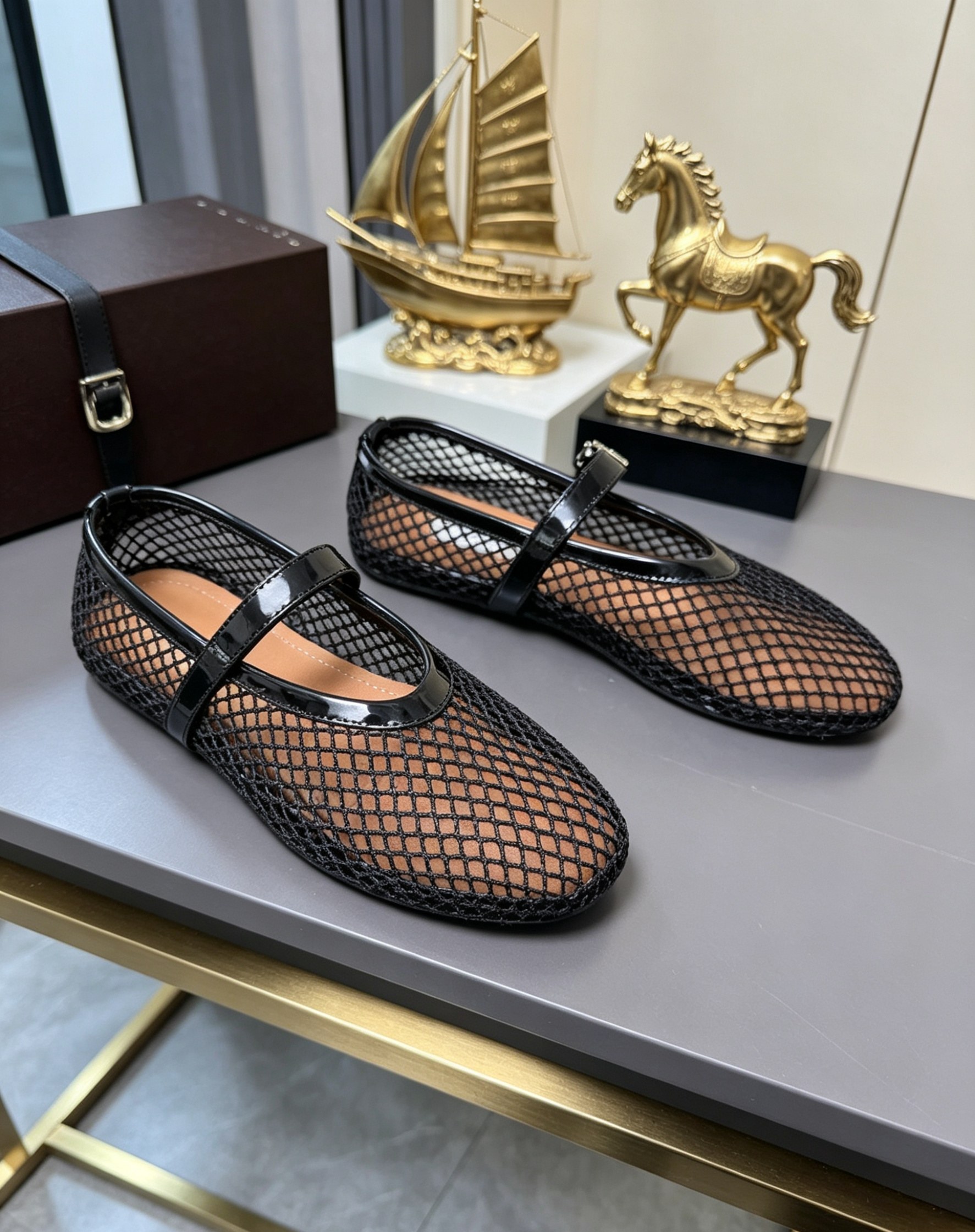Alaya Flat Ballet Tulle Shoes with Rhinestone Accents - Image 11