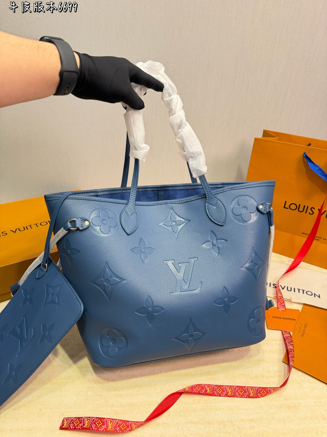 LV Neverfull MM Monogram Empreinte Bag - Image 8