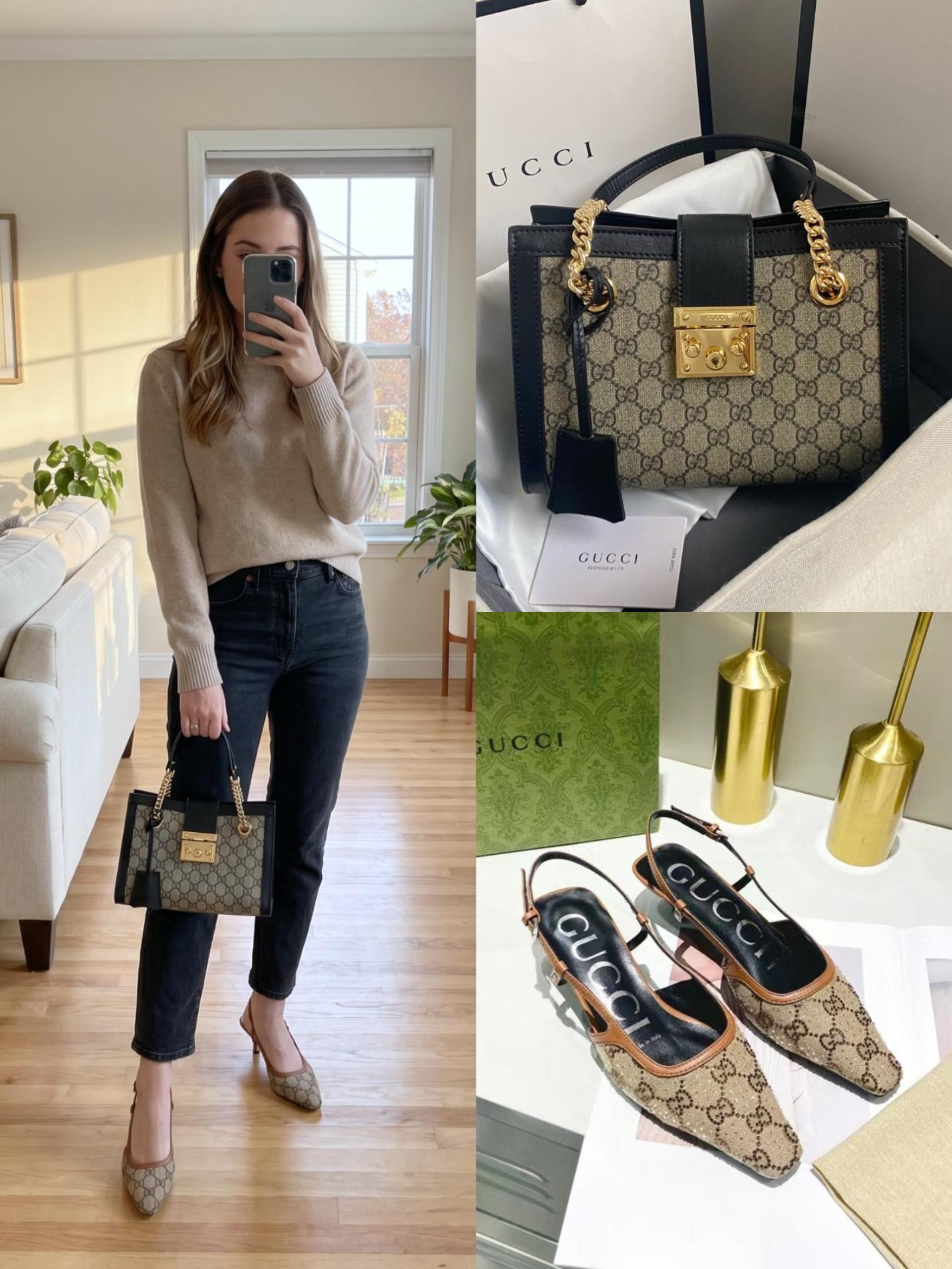 Gucci Shoes & Bag Set - Image 1