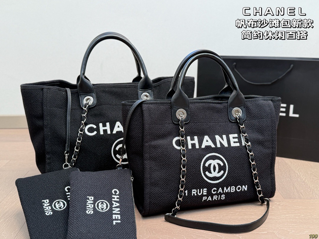 Chanel Canvas Beach Bag - Image 7