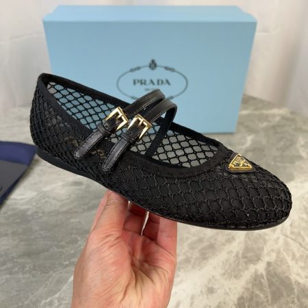 Prada Ballerine Mesh Mary Jane Shoes - Image 2
