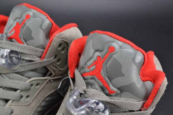 Bape x Air Jordan 5 Trophy RoomCamo university red mens 136027-051