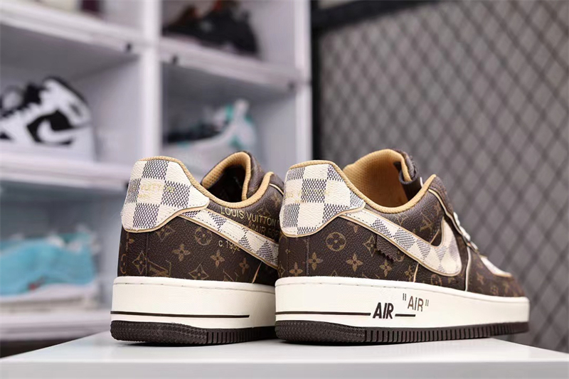 Nike Air Force 1 Low LV Monogram Brown Damier Azur - Image 14
