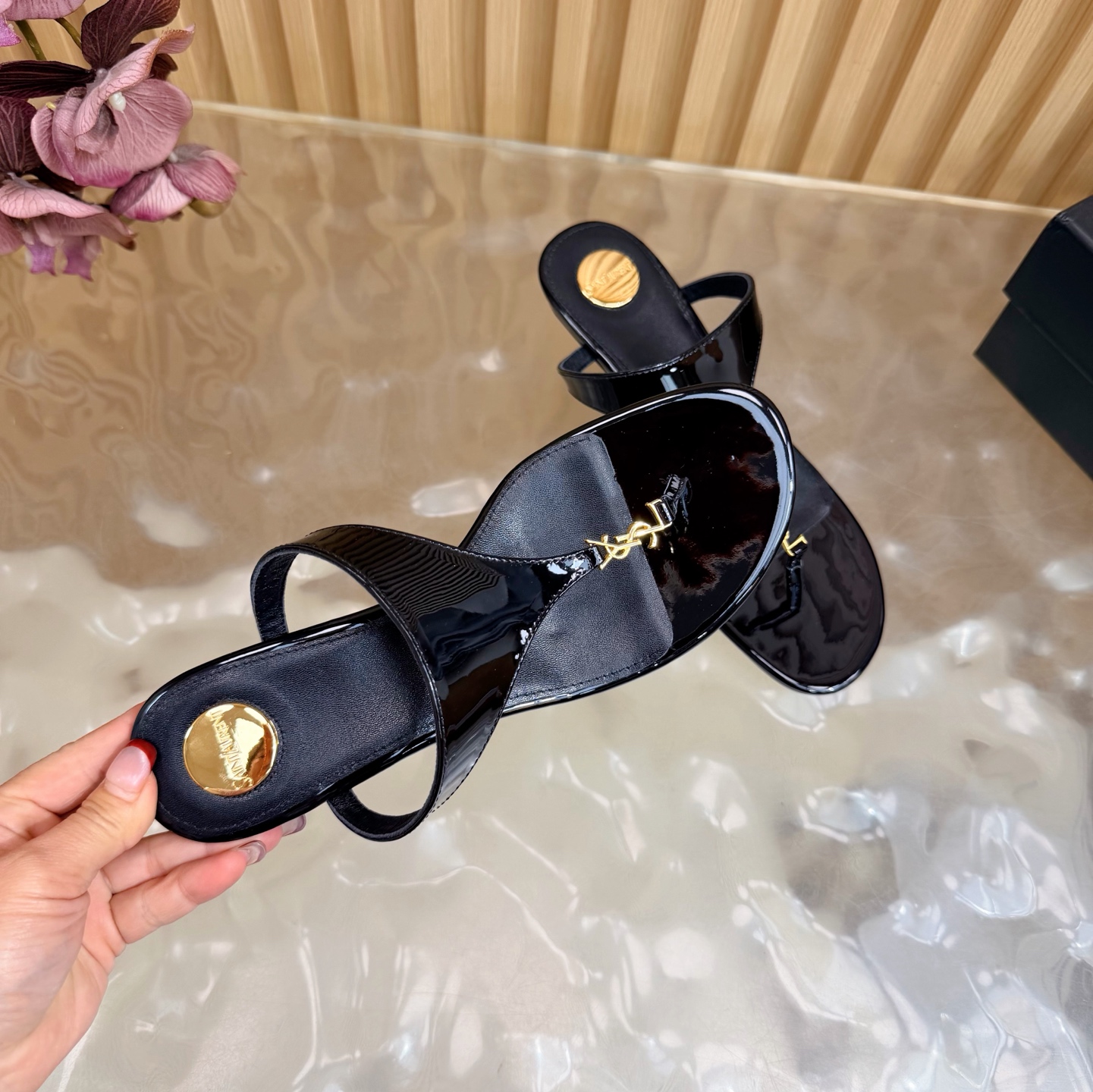 YSL Soft Thong Sandals - Image 11