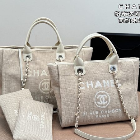 Chanel Canvas Beach Bag - Image 5