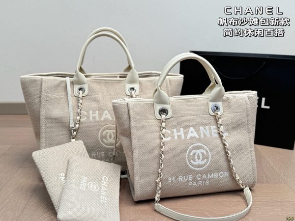 Chanel Canvas Beach Bag