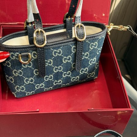 Gucci GG Emblem mini Denim bag - Image 8