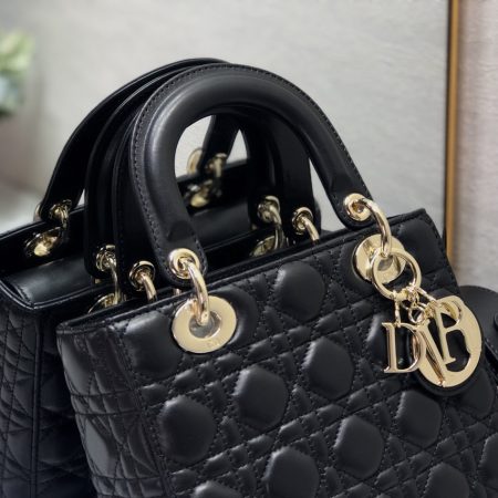 Dior Medium Lady Dior Bag Black Patent Cannage  M0565OWCB_M900 - Image 7