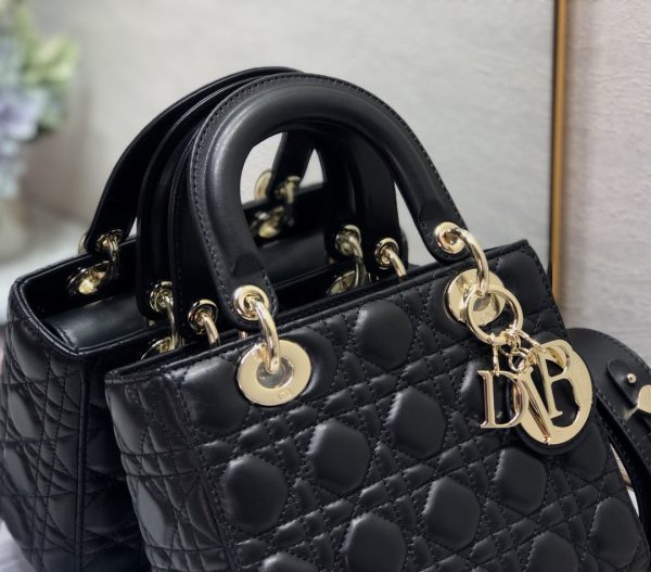 Dior Medium Lady Dior Bag Black Patent Cannage  M0565OWCB_M900
