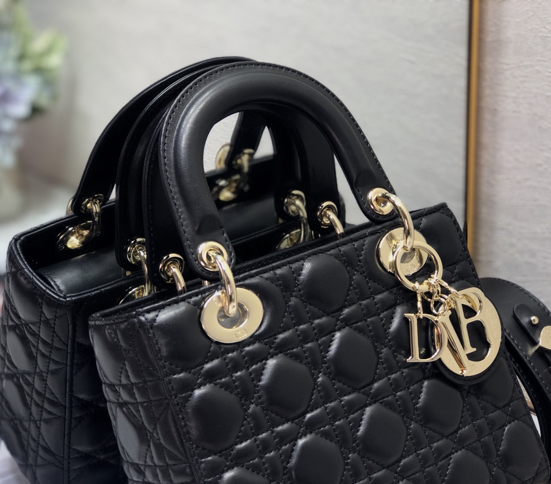 Dior Medium Lady Dior Bag Black Patent Cannage  M0565OWCB_M900 - Image 7