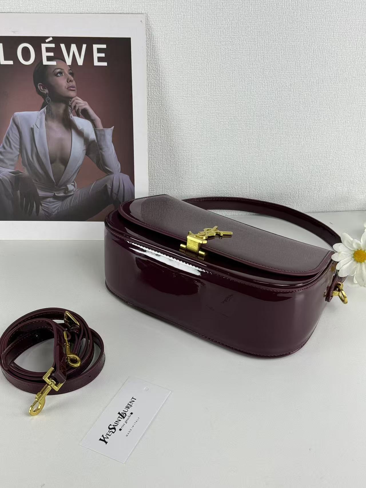 Saint Laurent YSL Top-Handle Bag in Patent Leather - Image 4