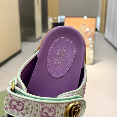 Gucci Sandal With Double G Canvas - Image 3
