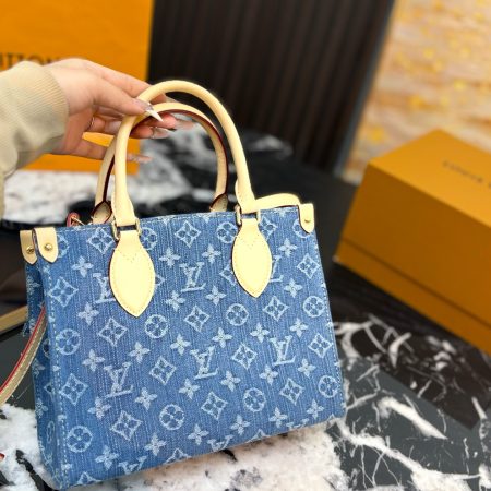 LV Monogram Denim OnTheGo PM Bag - Image 4
