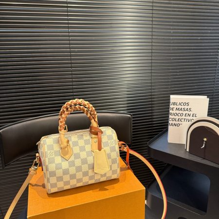 LV Speedy 20  White Checkered Handbag