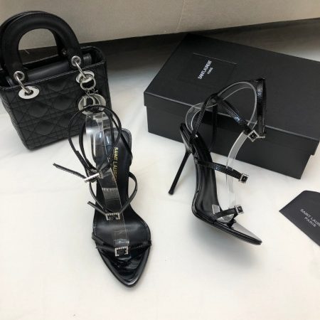 YSL 10.5CM Strap & Buckle Slide Heels - Image 4
