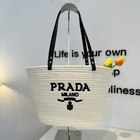 Prada Woven Tote Bag - Image 2