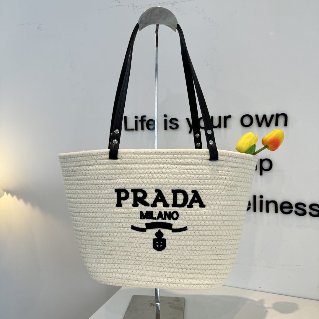 Prada Woven Tote Bag - Image 2