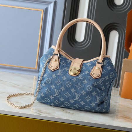 LV Denim Pleaty Bag With Handle