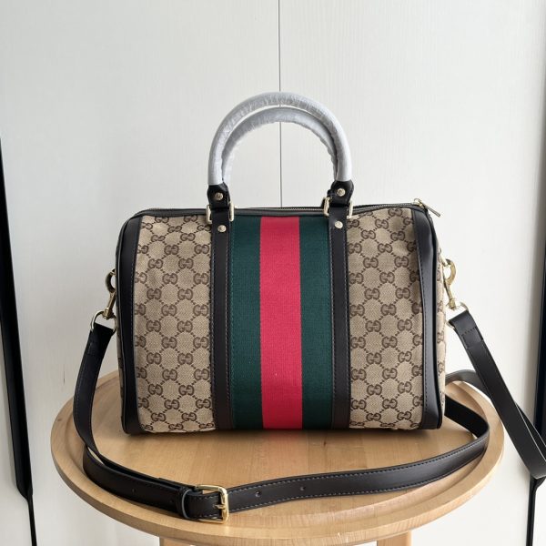 Gucci Canvas Boston Tote Bag