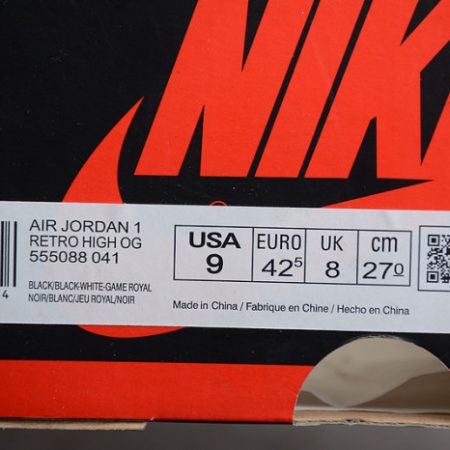 Air Jordan 1 Retro High OG Royal Toe 555088- 041 - Image 7