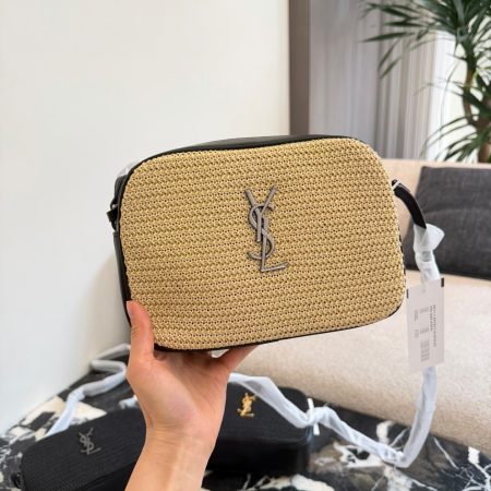 Saint Laurent Lou Raffia Crossbody Camera Bag - Image 5