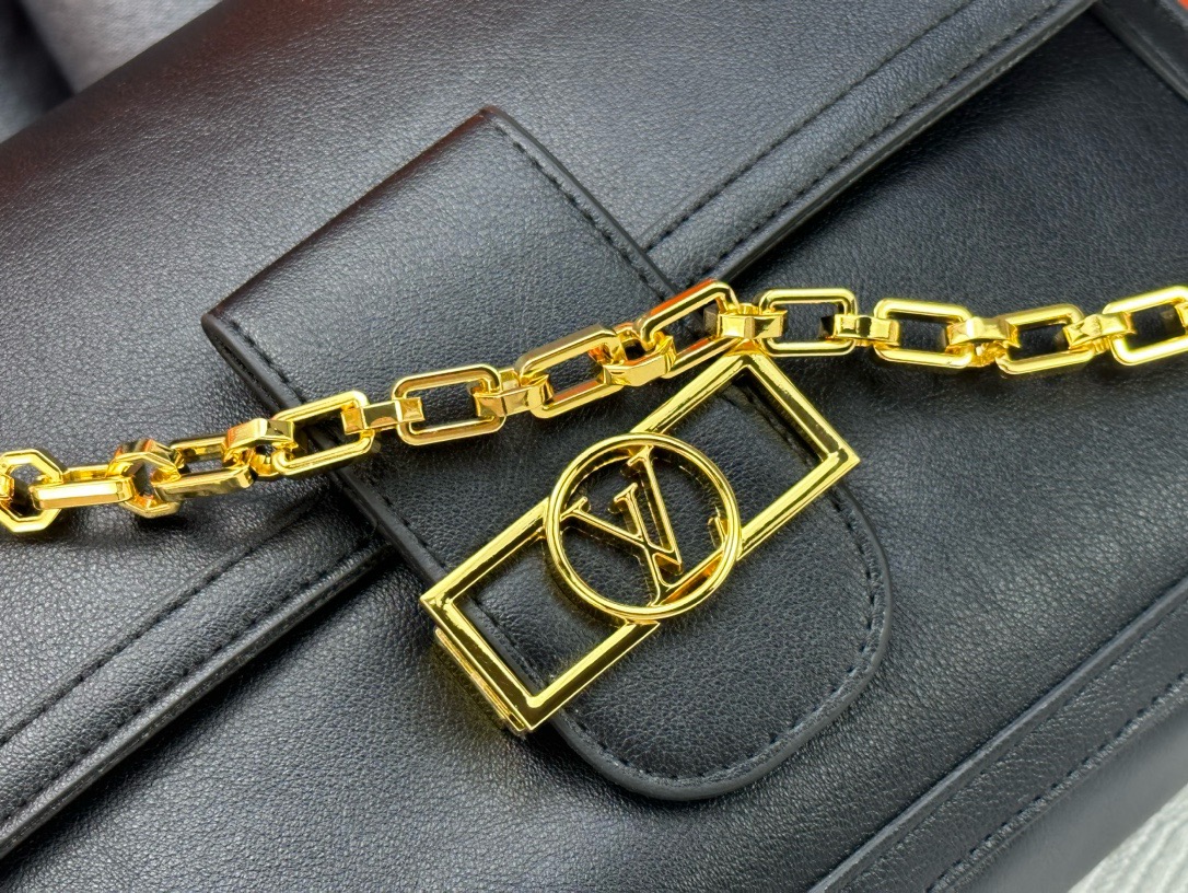 LV Smooth Dauphine MM Black Bag - Image 6