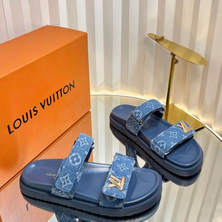 LV Sunset Flat Comfort Sandals in Monogram Canvas - Image 7