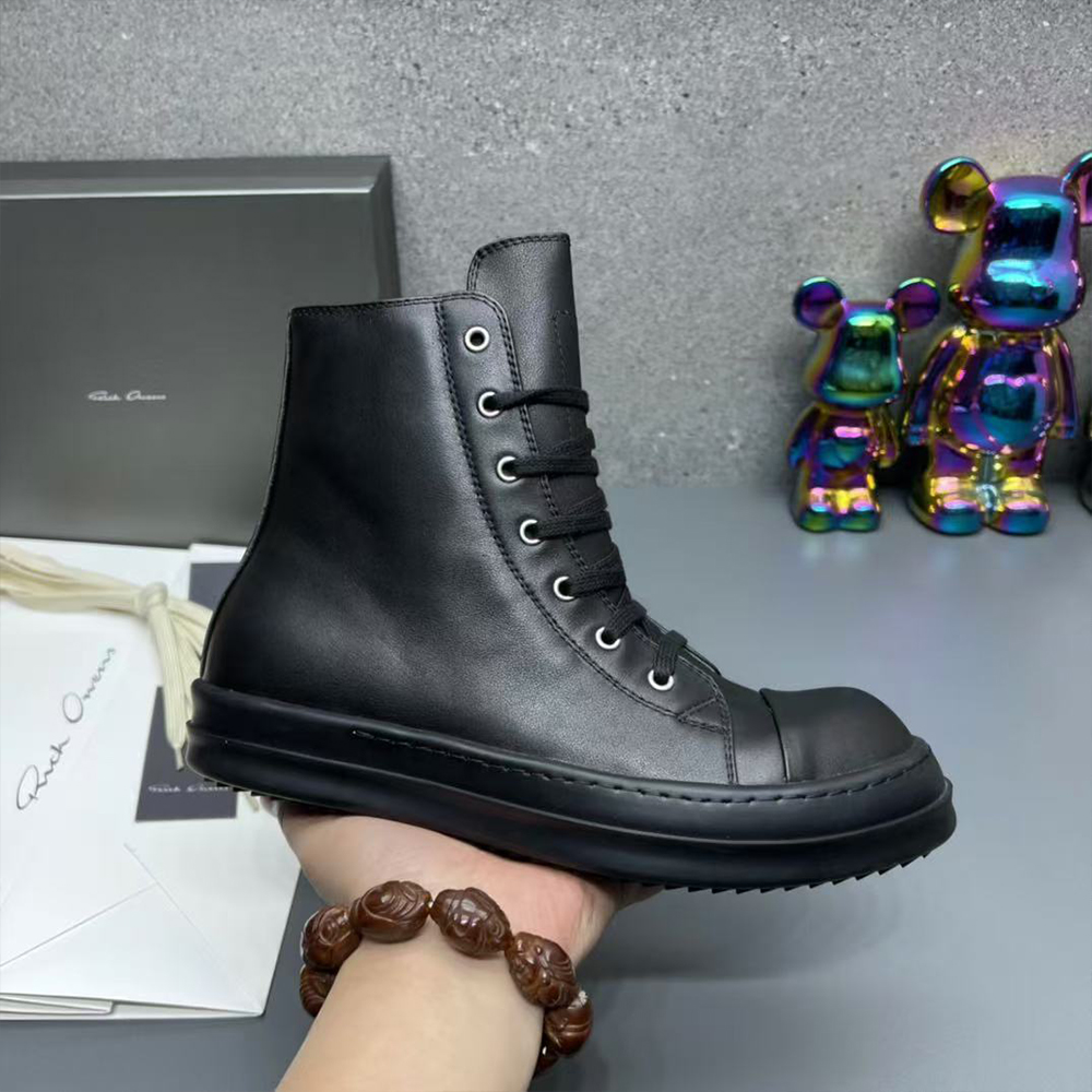 Rick Owens Drkshdw High-Top Leather Sneakers - Image 4