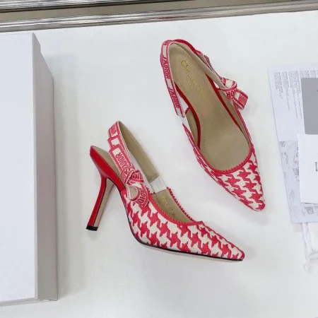 Dior Cotton Houndstooth J'Adior Slingback Heels - Image 5