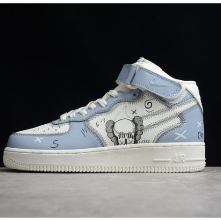 Kaws x Nike Air Force 1 07 Mid White Blue Black CW2308-211 - Image 1